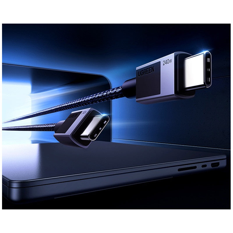 USB-C КЪМ USB-C КАБЕЛ ЗА ДАННИ И ЗАРЕЖДАНЕ 240W PD 3.1 – 2 м (LP513) UGREEN - СИВ