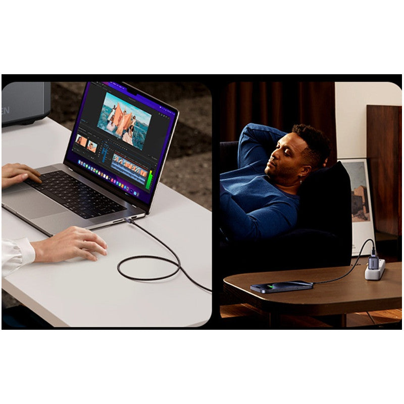 USB-C КЪМ USB-C КАБЕЛ ЗА ДАННИ И ЗАРЕЖДАНЕ 240W PD 3.1 – 2 м (LP513) UGREEN - СИВ