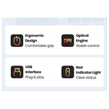 КОМПЮТЪРНА МИШКА С ДЪЛЖИНА НА КАБЕЛА 1.5m MU007 UGREEN - ЧЕРЕН