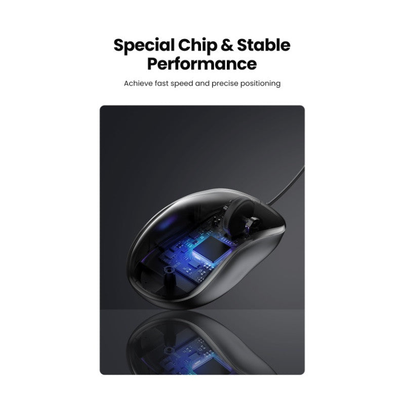 КОМПЮТЪРНА МИШКА С ДЪЛЖИНА НА КАБЕЛА 1.5m MU007 UGREEN - ЧЕРЕН