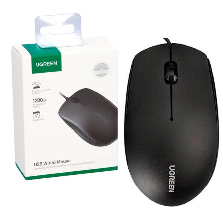 КОМПЮТЪРНА МИШКА С ДЪЛЖИНА НА КАБЕЛА 1.5m MU007 UGREEN - ЧЕРЕН