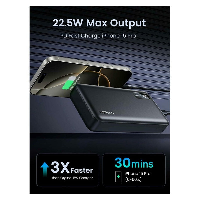 POWER BANK( Портативна батерия) PB312 20 000mAh PD 22.5W UGREEN - ЧЕРЕН