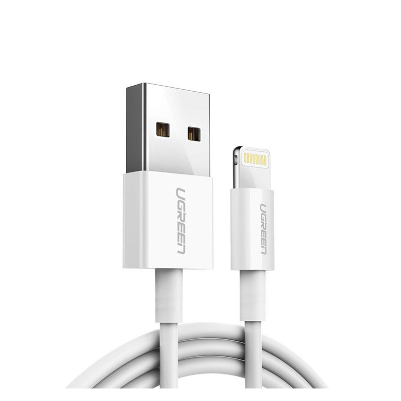 US155 КАБЕЛ USB А / Lightining MFI 2m UGREEN - БЯЛ