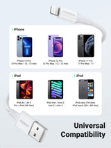 US155 КАБЕЛ USB А / Lightining MFI 2m UGREEN - БЯЛ