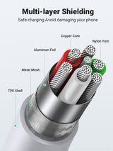 US155 КАБЕЛ USB А / Lightining MFI 2m UGREEN - БЯЛ