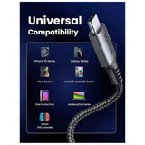 USB-C КЪМ USB-C КАБЕЛ ЗА ДАННИ И ЗАРЕЖДАНЕ – 60W 1м (US567) UGREEN - СИВ