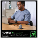 УНИВЕРСАЛНО ЗАРЯДНО УСТРОЙСТВО X755 220V 2xUSB-C 1xUSB A GaN 65W UGREEN