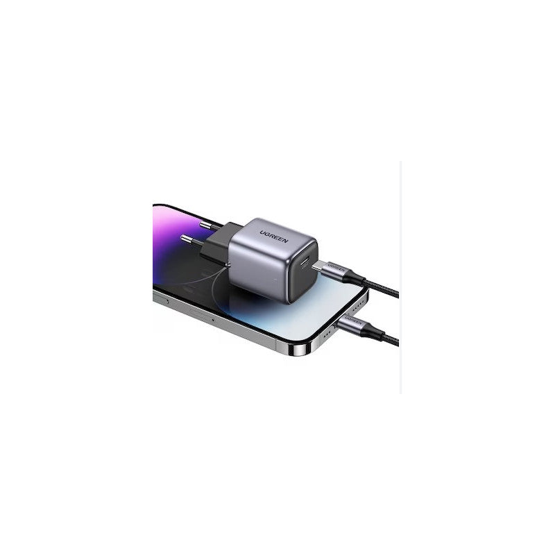 ЗАРЯДНО 220V 1xUSB-C,GaN, 20W, PD, NEXODE UGREEN