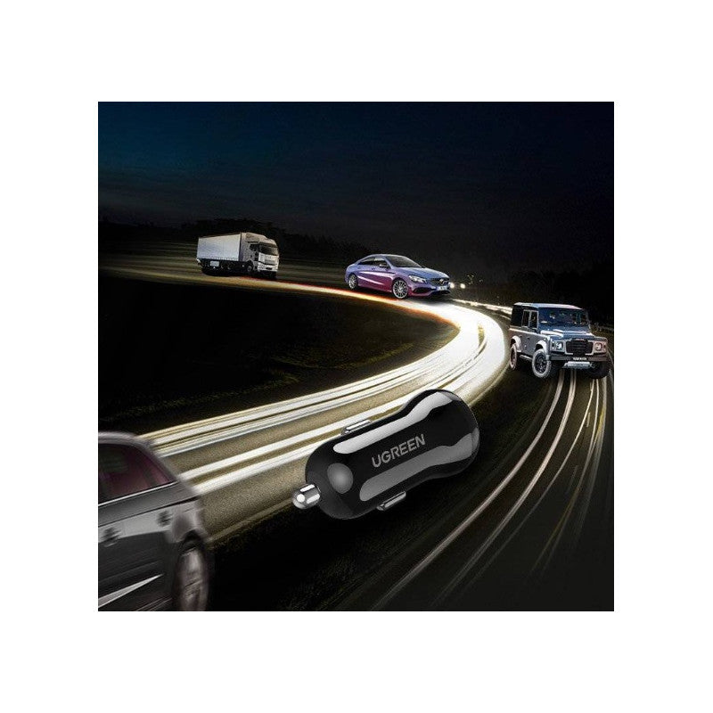 ЗАРЯДНО ЗА КОЛА 2xUSB A,24W ED018  UGREEN - ЧЕРЕН