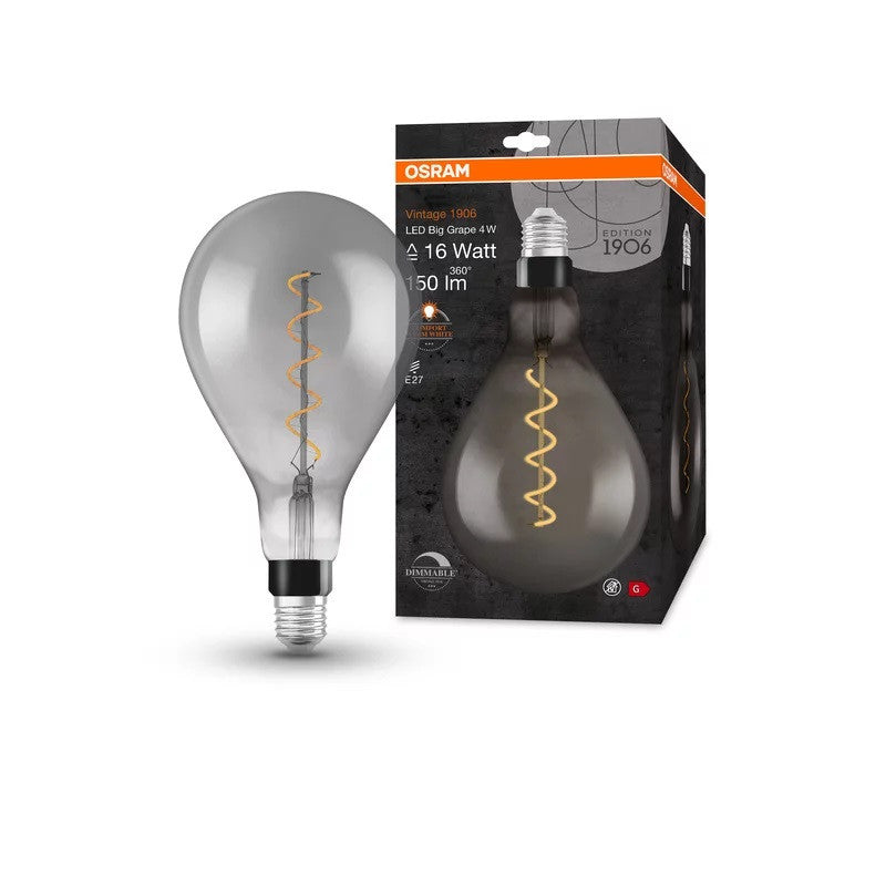 LED ЛАМПА VINTAGE 1906 LED DIM CL A160 SMOKE16 4W/818 E27 LEDVANCE