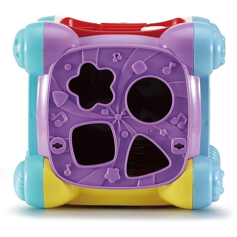 Детско интерактивно музикално кубче VTech Twist &amp; Play – Занимателен активен център с 5 песни, 15 мелодии, сортер, волан и слушалка (9–36 месеца)