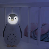 Детски 3-в-1 преносим уред за сън ZAZU Zoe Penguin – Нощна лампа, безжичен говорител и музикална кутия със сензор за плач (0+ месеца)